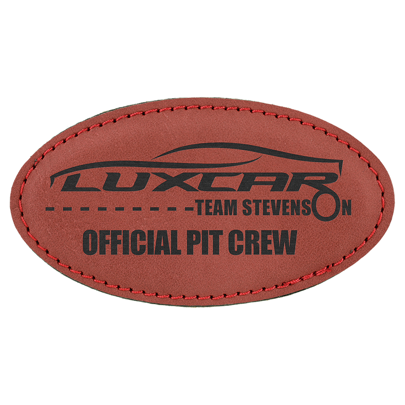 Rose Leatherette Oval Name Badge with Magnet