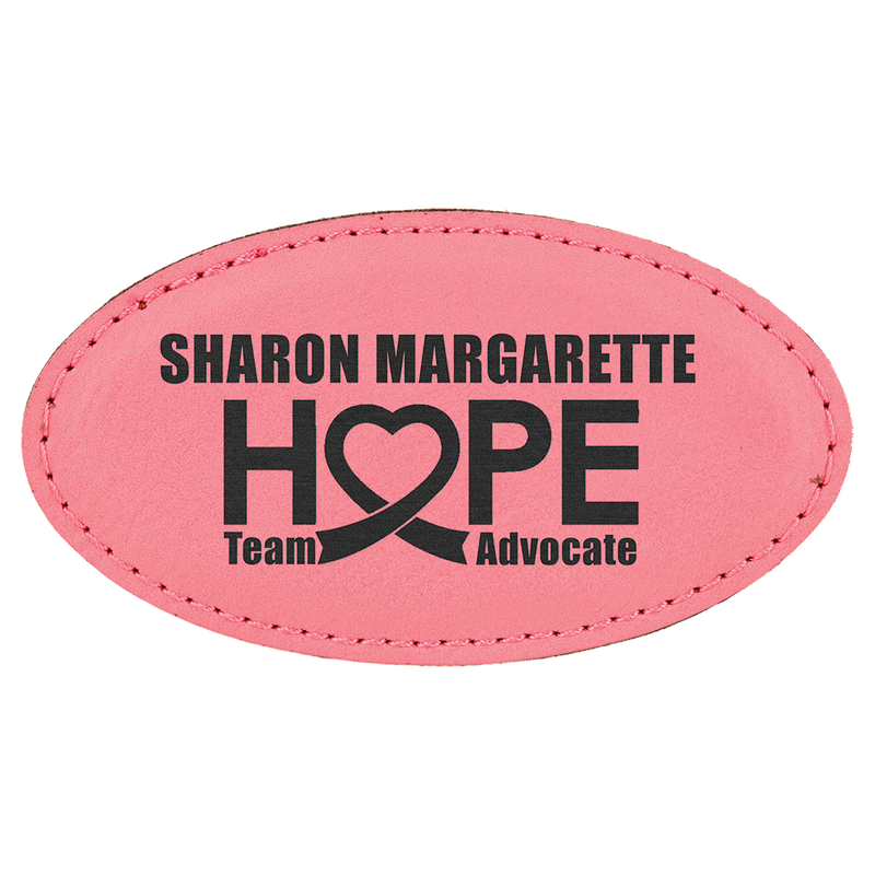 Pink Leatherette Oval Name Badge with Magnet