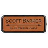 Rawhide Leatherette Round Corner Name Badge with Plastic Frame