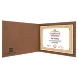 Dark Brown Leatherette Holder or 8 1/2" x 11" Certificate