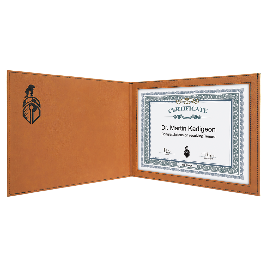 Rawhide Leatherette Holder or 8 1/2" x 11" Certificate