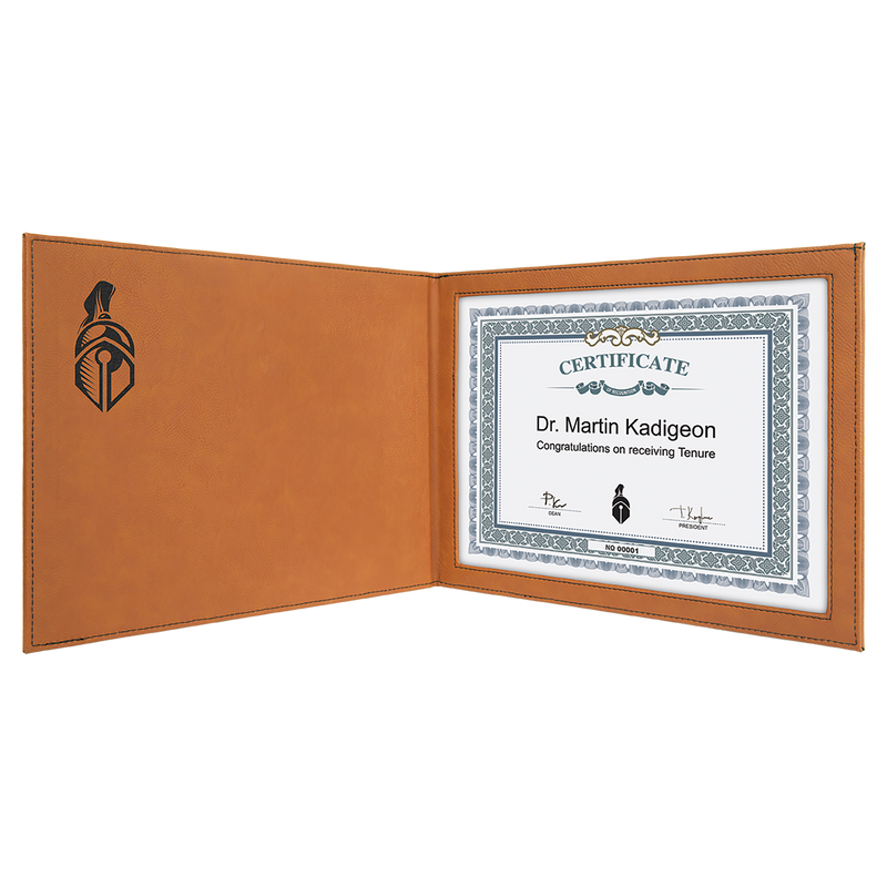 Rawhide Leatherette Holder or 8 1/2" x 11" Certificate