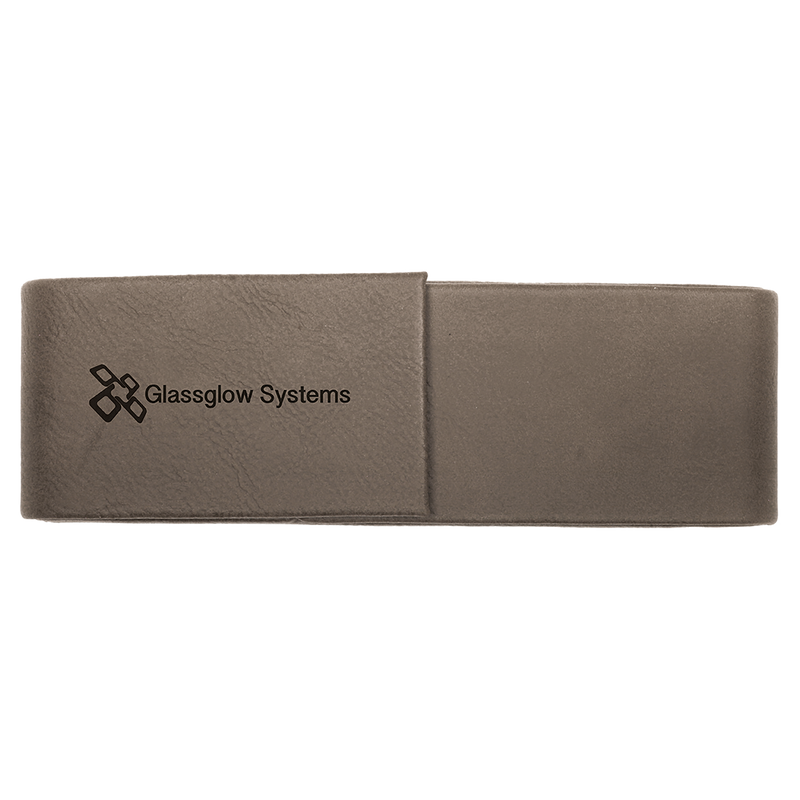 Gray Leatherette Double Pen Case