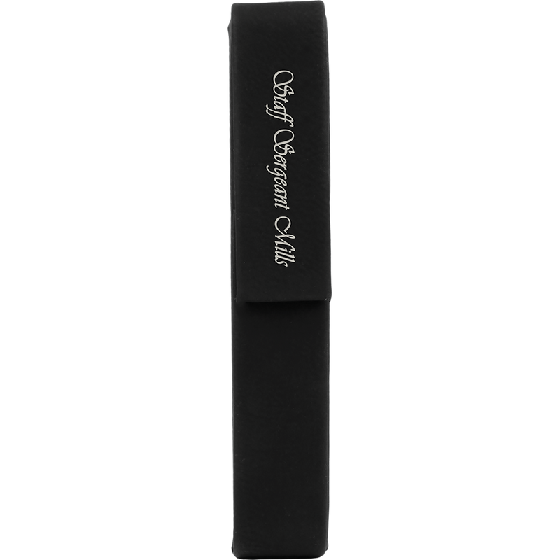 Black & Silver Leatherette Single Pen Case