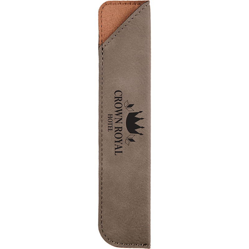 Gray Leatherette Pen Sleeve