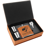 6 oz. Rawhide Leatherette Flask Gift Box Set