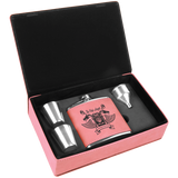 6 oz. Pink Leatherette Flask Gift Box Set