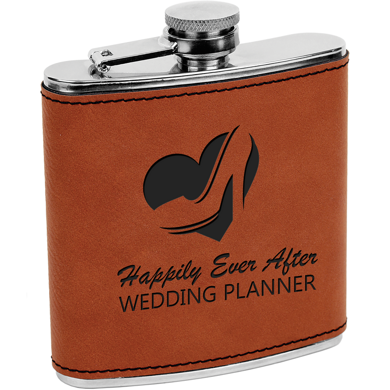 6 oz. Rawhide Leatherette Flask