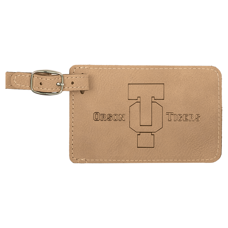 Light Brown Leatherette Luggage Tag
