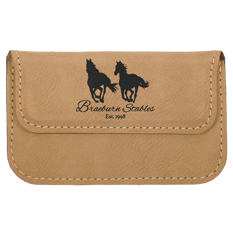 Light Brown Leatherette Flexible Business Card Holder