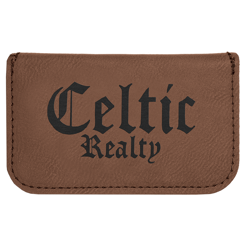 Dark Brown Leatherette Flexible Business Card Holder