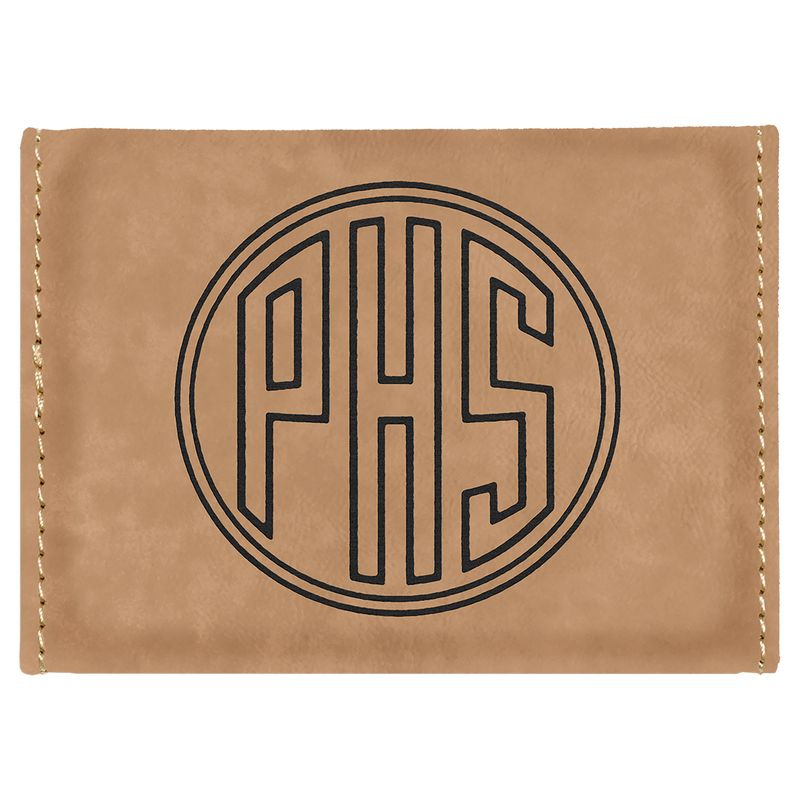 Light Brown Leatherette Hard Business Card Holder