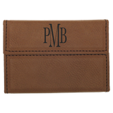 Dark Brown Leatherette Hard Business Card Holder