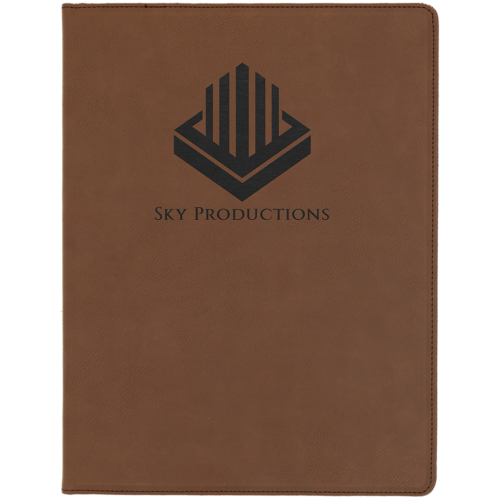 Dark Brown Leatherette Portfolio with Notepad
