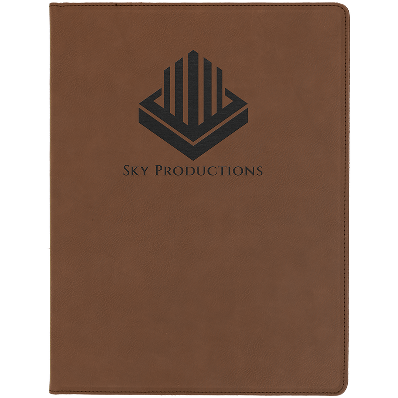 Dark Brown Leatherette Portfolio with Notepad