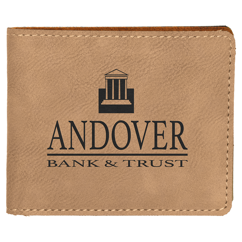 Light Brown Leatherette Bifold Wallet