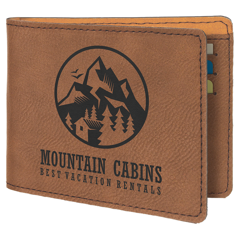 Dark Brown Leatherette Bifold Wallet