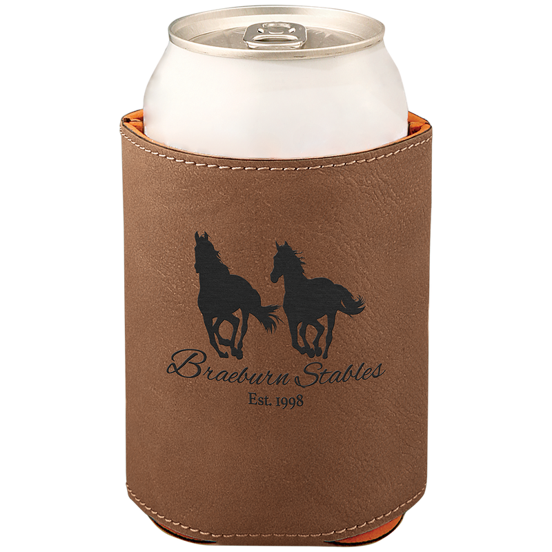 Dark Brown Leatherette Beverage Holder