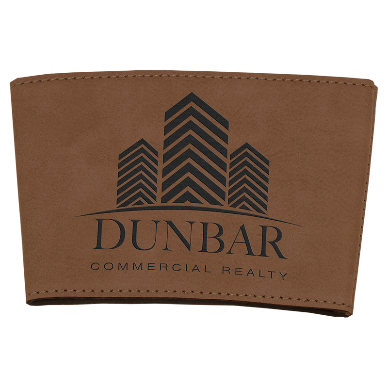 Dark Brown Leatherette Latte Mug Sleeve