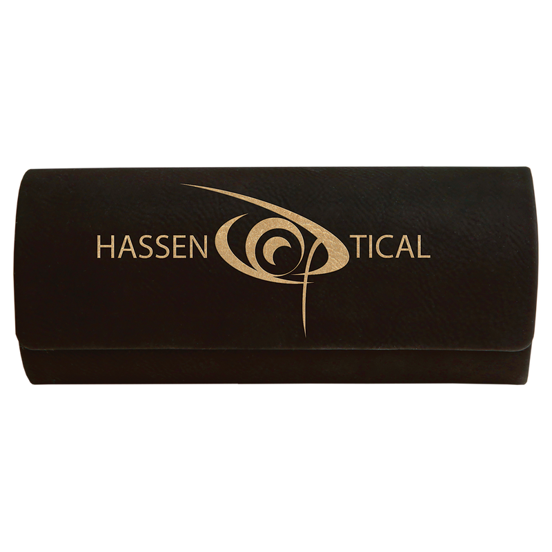 Black & Gold Leatherette Eyeglass Case