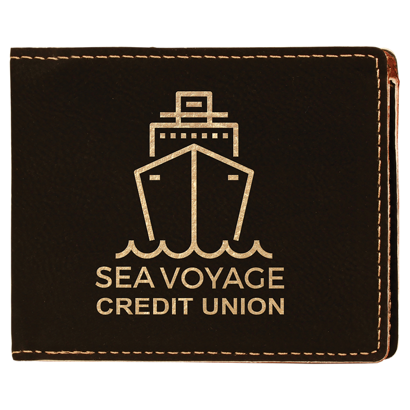 Black & Gold Leatherette Bifold Wallet