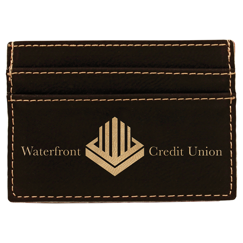 Black & Gold Leatherette Wallet Clip