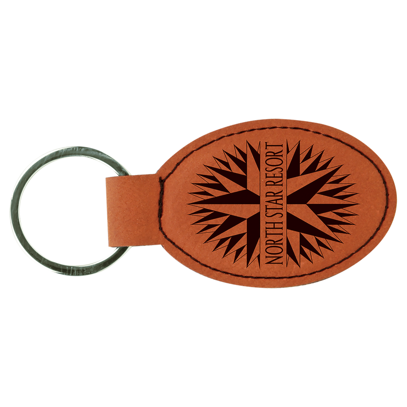 Rawhide Leatherette Oval Keychain