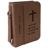 Dark Brown Leatherette Book/Bible Cover with Handle & Zipper