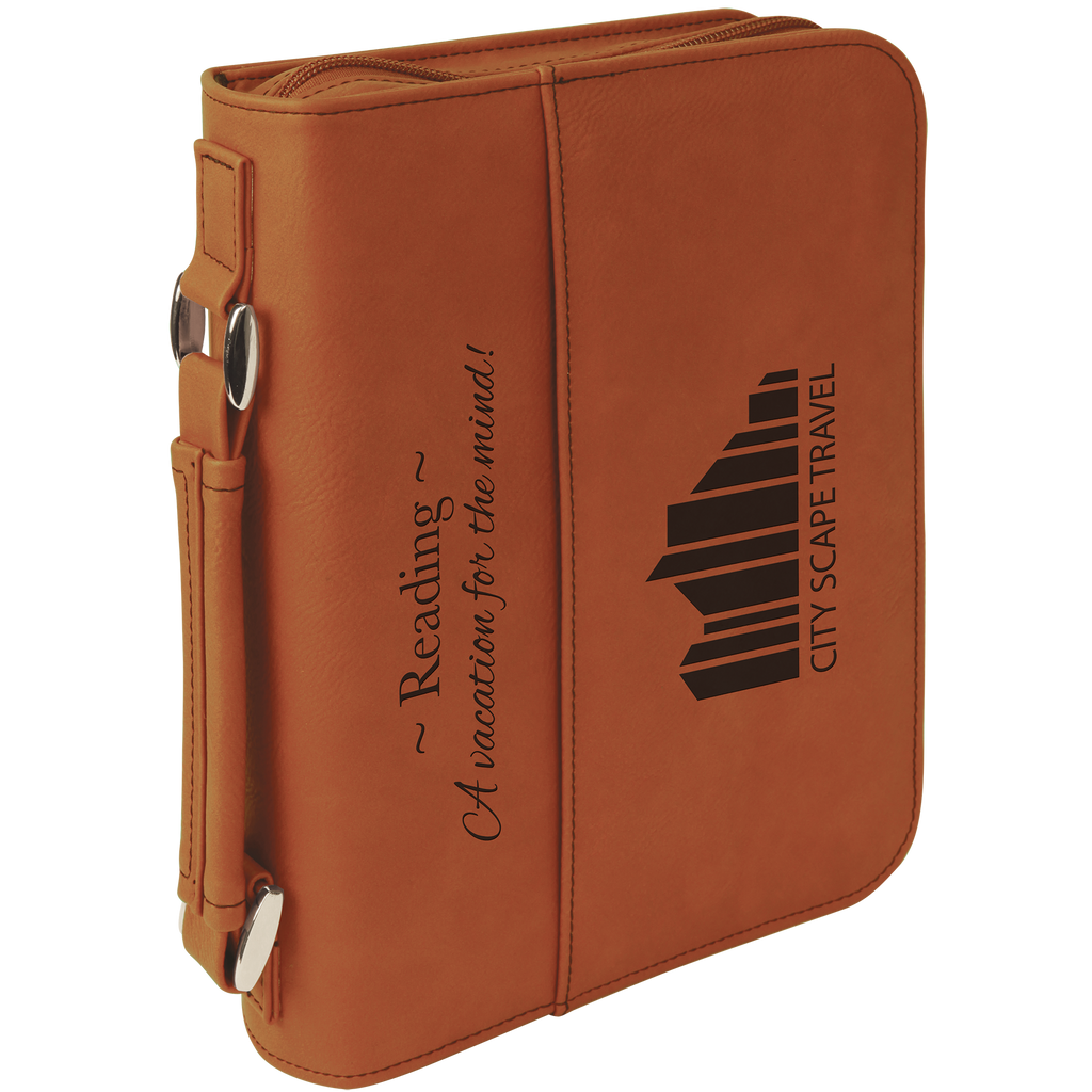 Rawhide Leatherette Book/Bible Cover with Handle & Zipper
