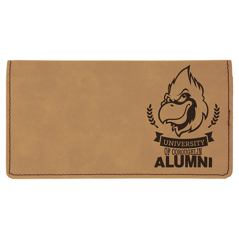 Light Brown Leatherette Checkbook Cover