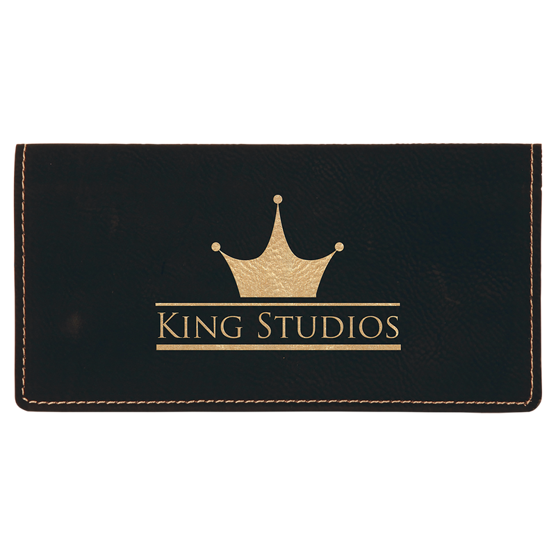 Black & Gold Leatherette Checkbook Cover