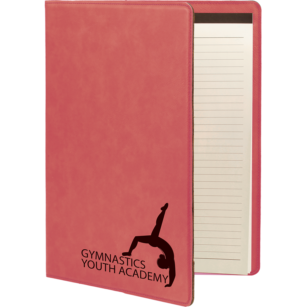 Pink Leatherette Portfolio with Notepad