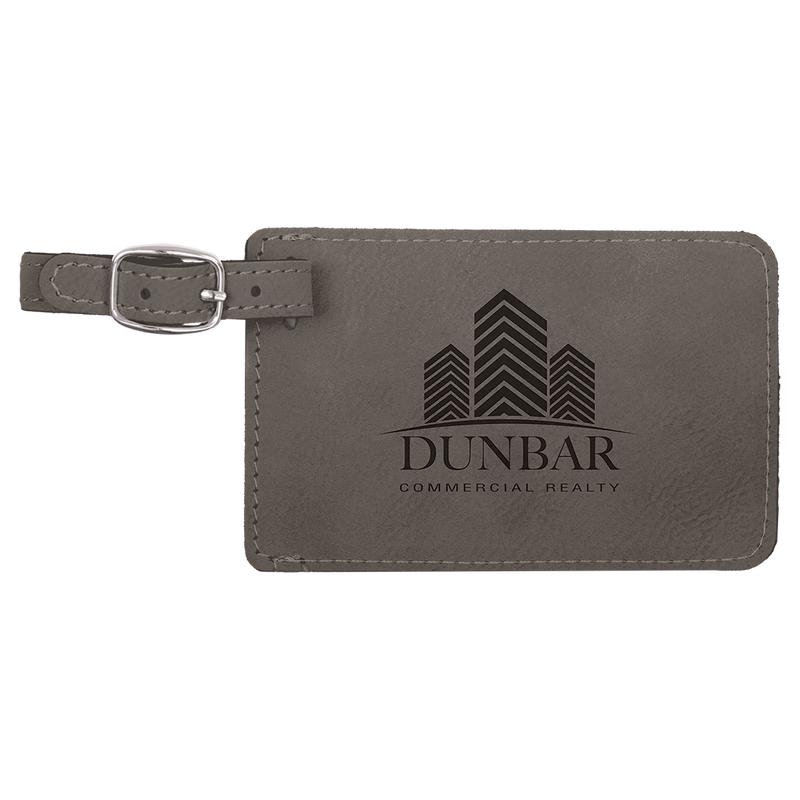 Gray Leatherette Luggage Tag