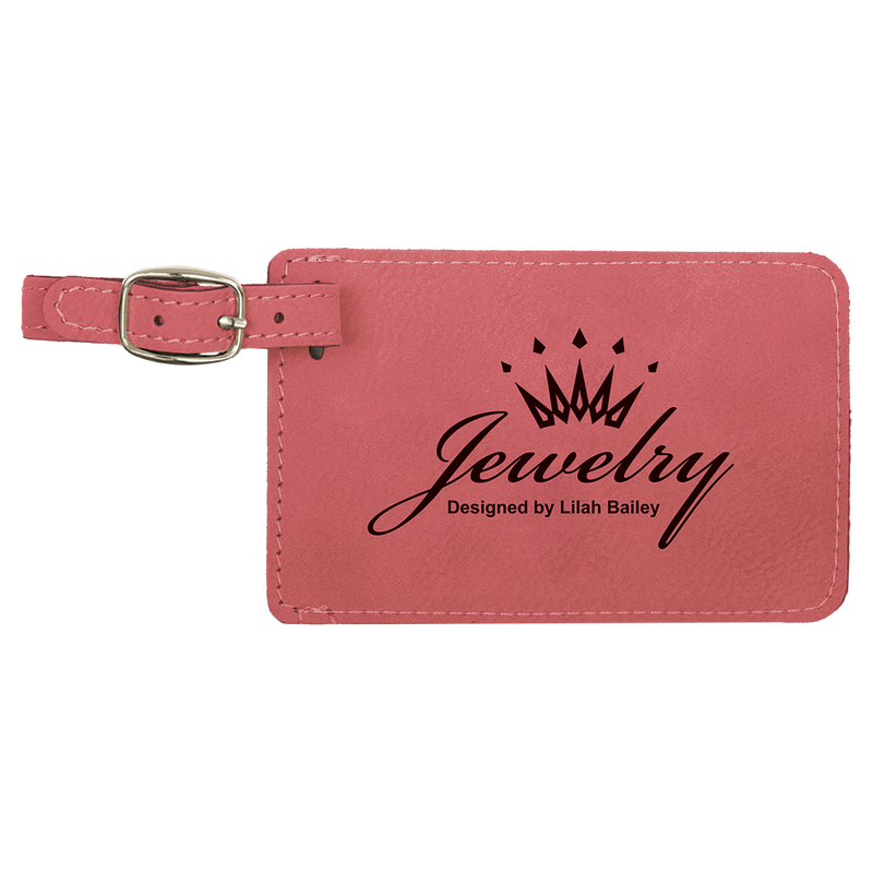 Pink Leatherette Luggage Tag