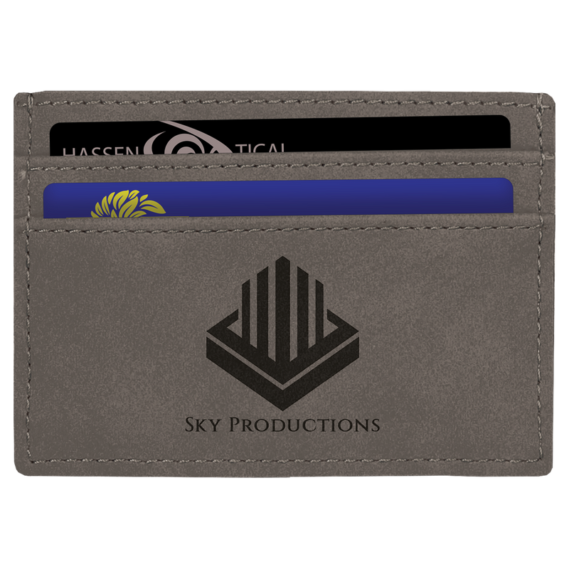 Gray Leatherette Wallet Clip