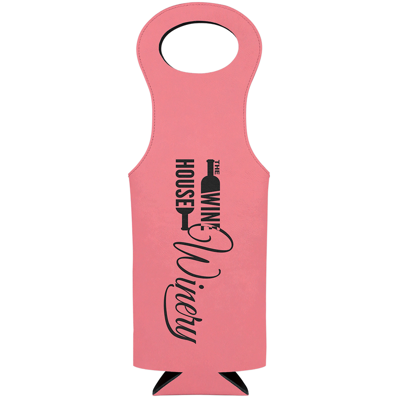 Pink Leatherette Wine Bag