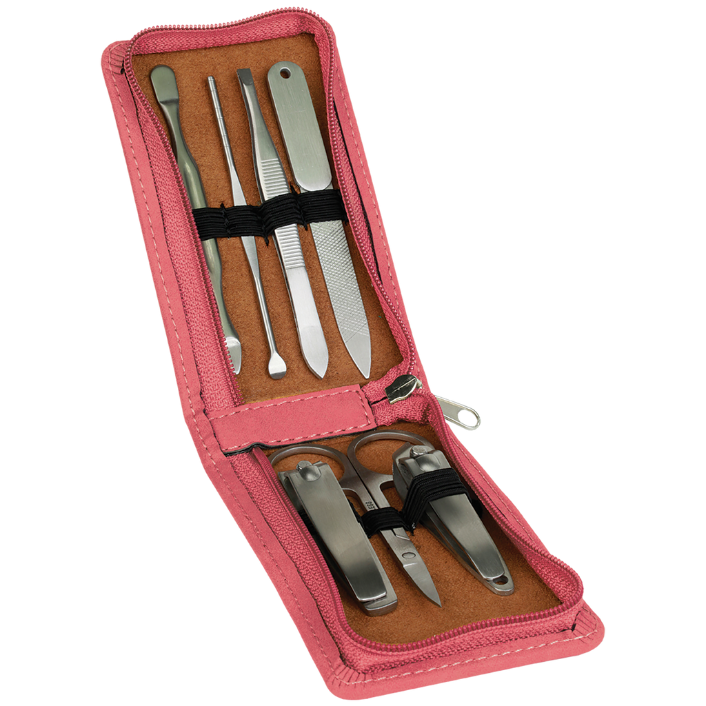Pink Leatherette Manicure Set