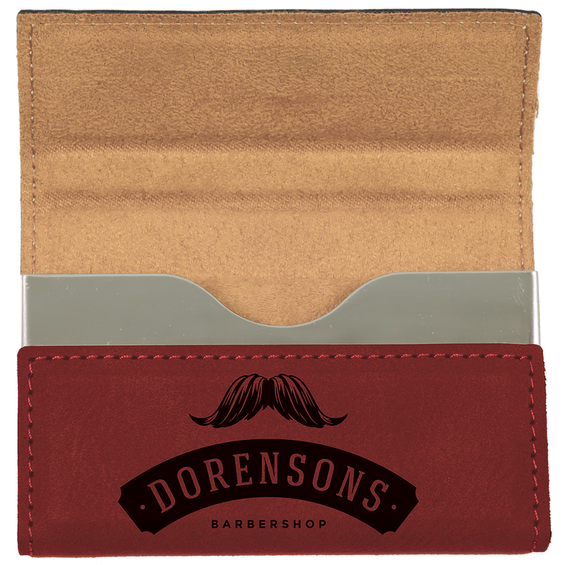 Rose Leatherette Hard Business Card Holder