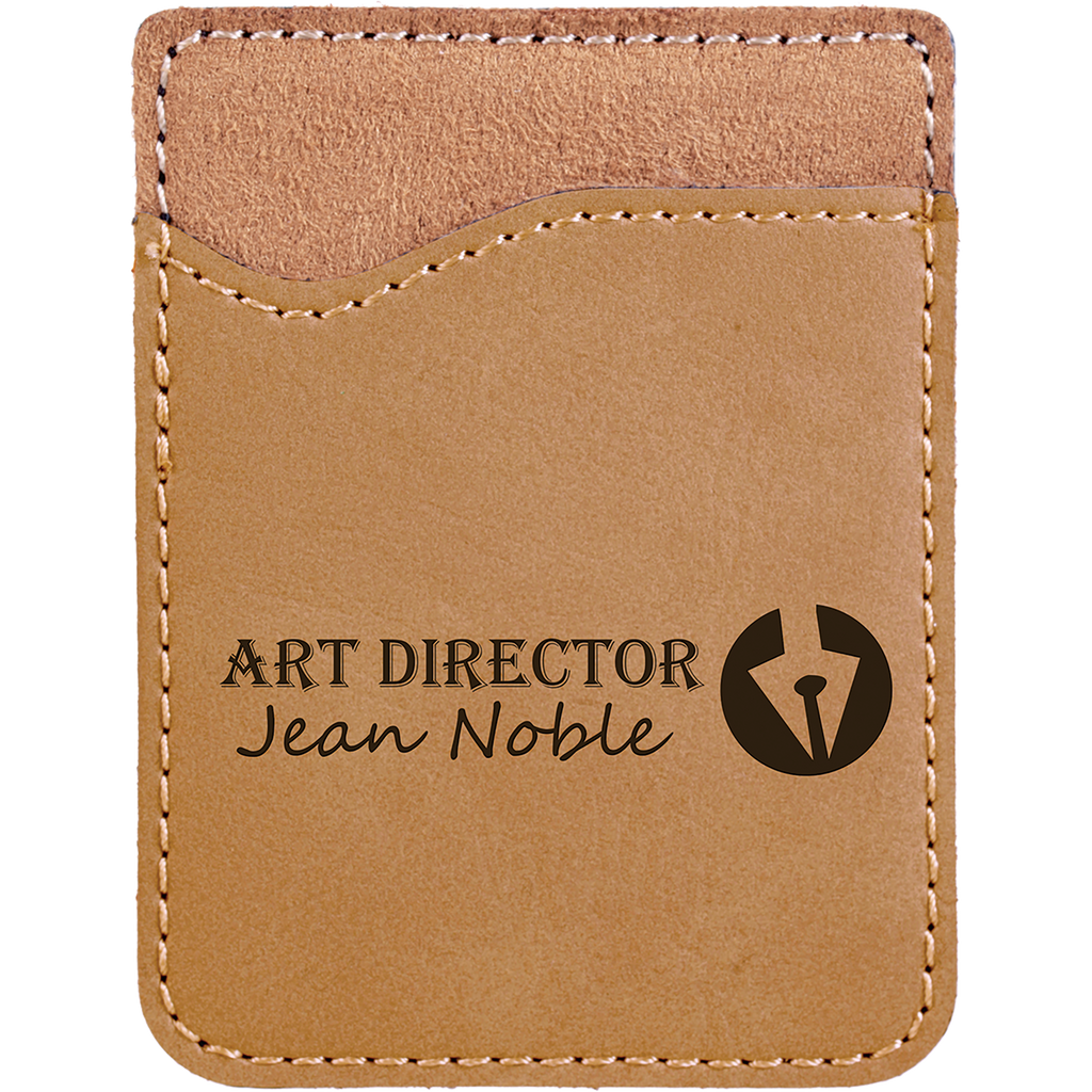 Light Brown Leatherette Cell Phone Wallet