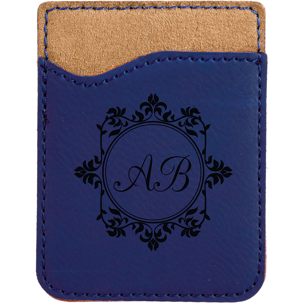 Blue Leatherette Cell Phone Wallet