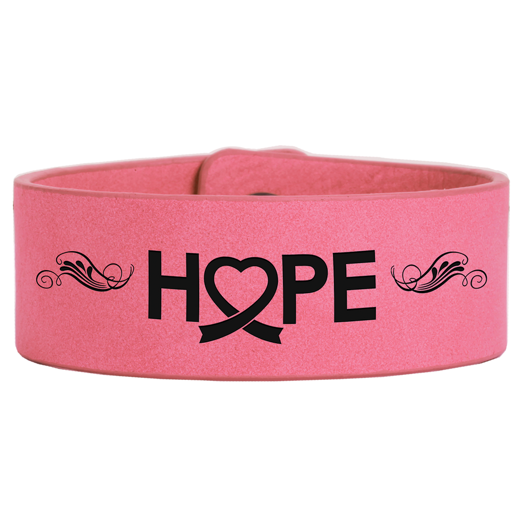 9 1/2" x 1" Pink Leatherette Cuff Bracelet
