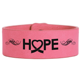 9 1/2" x 1" Pink Leatherette Cuff Bracelet
