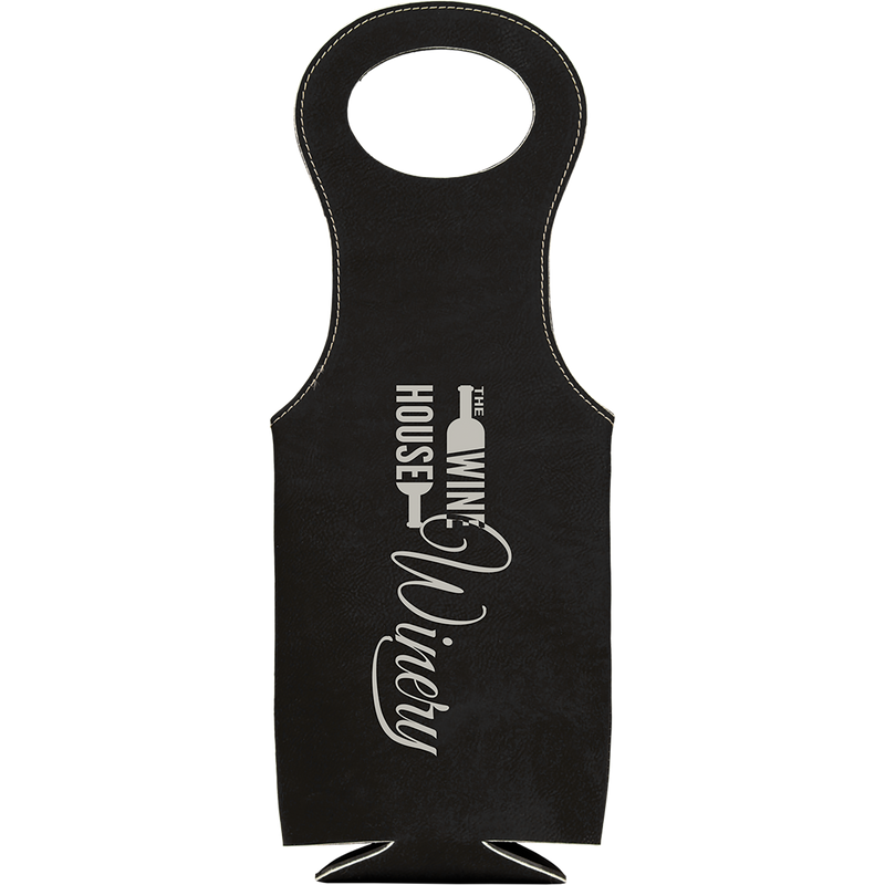Black & Silver Leatherette Wine Bag