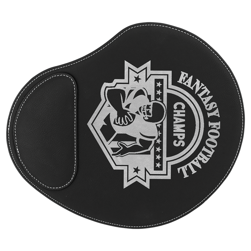 Black & Silver Leatherette Mouse Pad