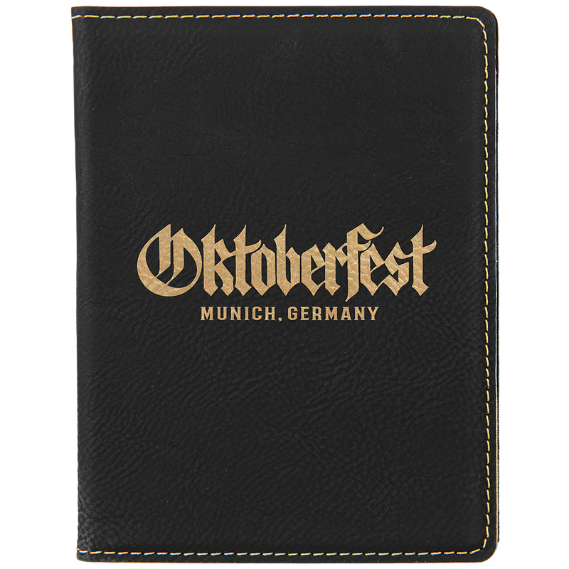 Black & Gold Leatherette Passport Holder