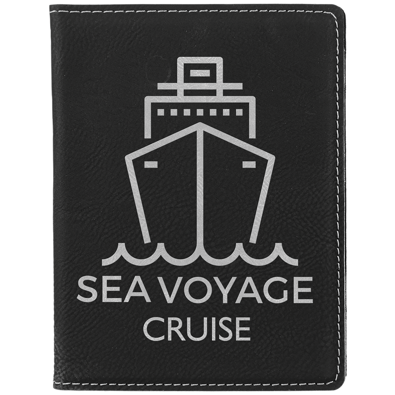 Black & Silver Leatherette Passport Holder