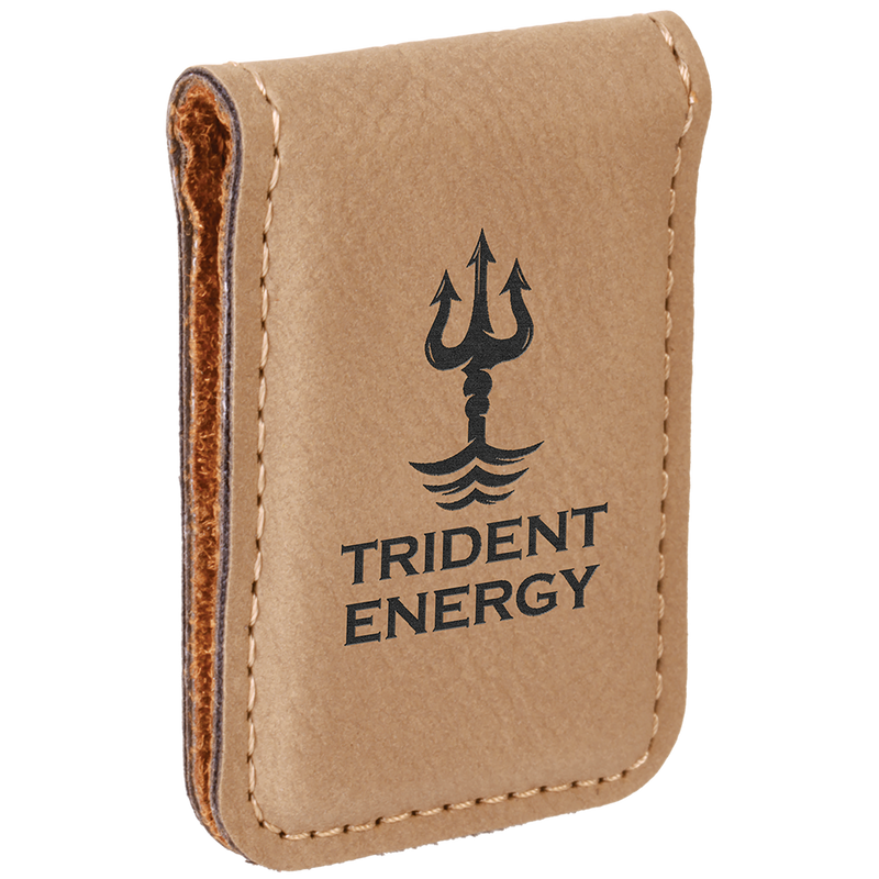 Light Brown Leatherette Money Clip