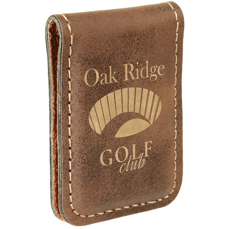 Rustic & Gold Leatherette Money Clip