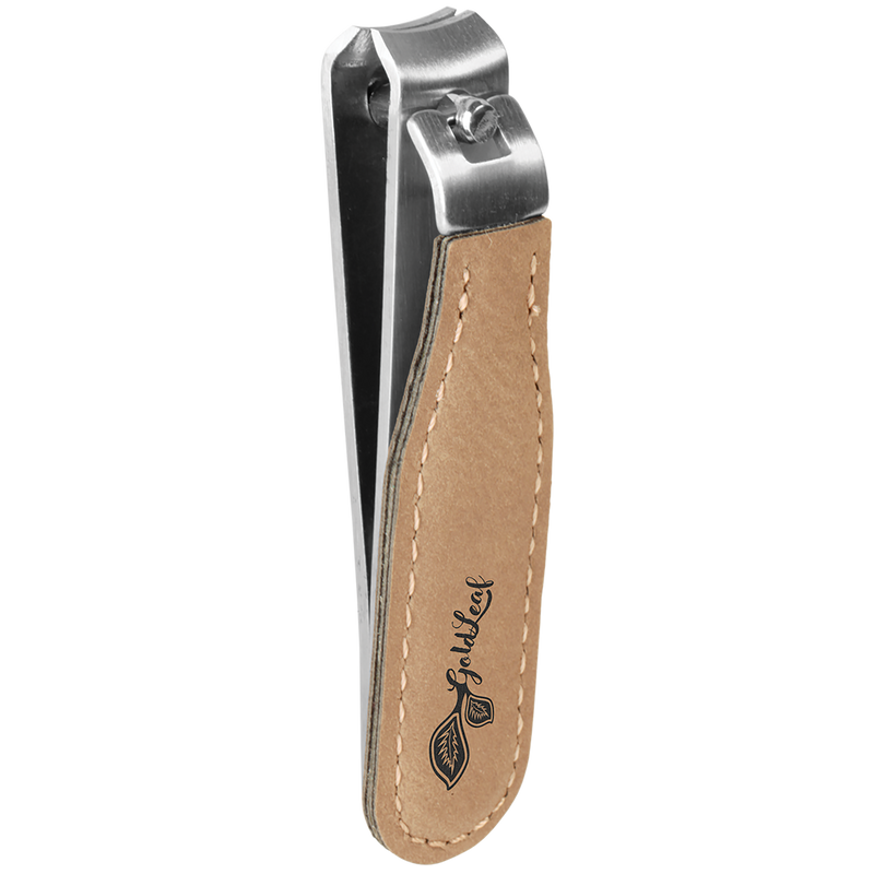 Light Brown Leatherette Nail Clipper