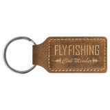Rustic & Gold Leatherette Rectangle Keychain